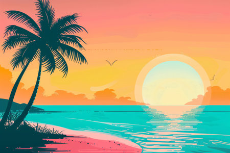 sunny summer beach season concept.の素材