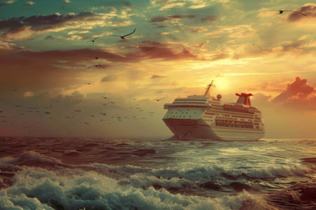 cruise liner ,sea cruise concept.の素材