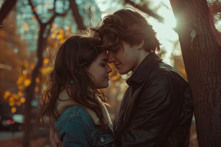 portrait of couple in love close up.の素材