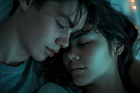 portrait of couple in love close up.の素材