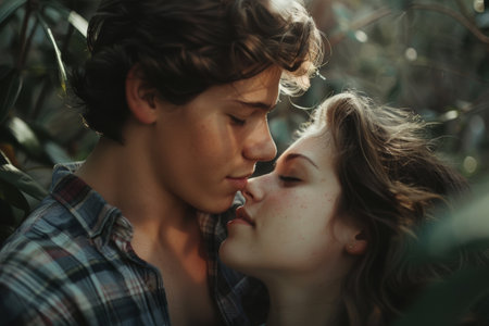 portrait of couple in love close up.の素材