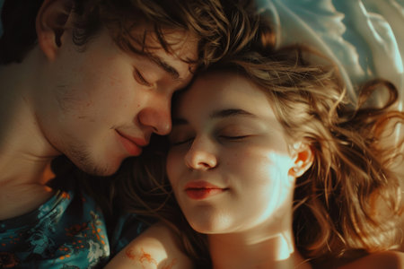 portrait of couple in love close up.の素材