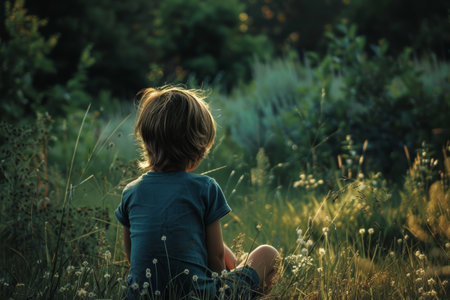 portrait of sad abandoned lonely child.の素材
