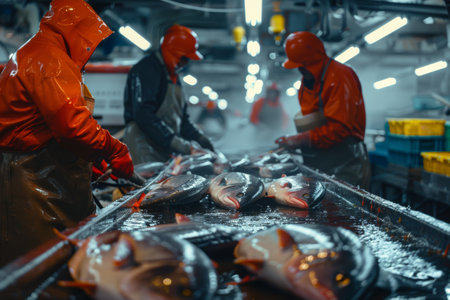 fish industry concept ,seafood for markets and restaurants.の素材