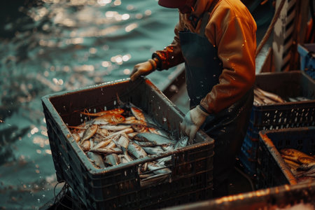 fish industry concept ,seafood for markets and restaurants.の素材