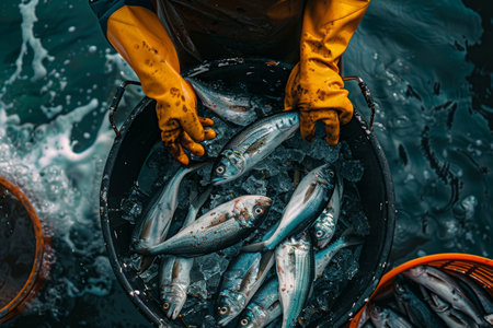 fish industry concept ,seafood for markets and restaurants.の素材