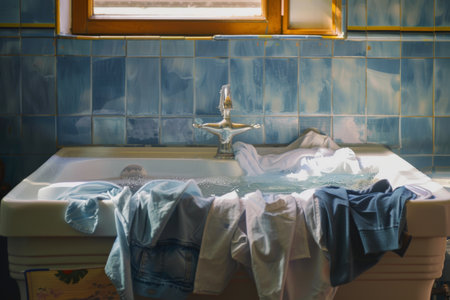 washing up of clothes concept,aesthetic view.の素材