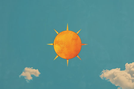 picture of the yellow sun,global warming concept.の素材