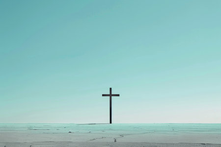 christ, ribbon concept minimalistic style.の素材