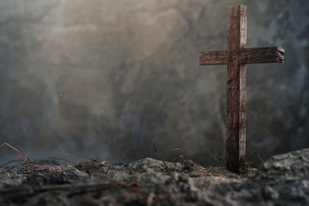 christ, ribbon concept minimalistic style.の素材