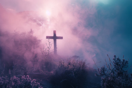 christ, ribbon concept minimalistic style.の素材