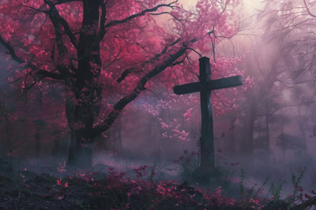 christ, ribbon concept minimalistic style.の素材