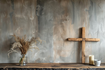 christ, ribbon concept minimalistic style.の素材