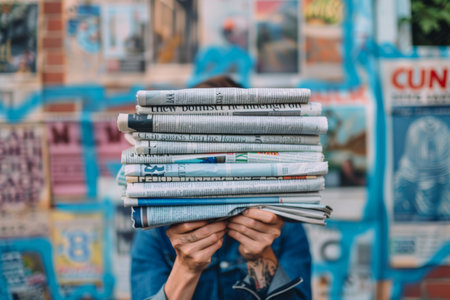 the world of news with dynamic visuals and engaging storytelling, capturing the essence of current events.の素材