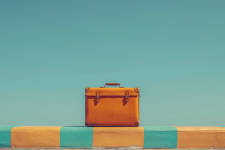 minimalistic summer picture of travel concept.の素材