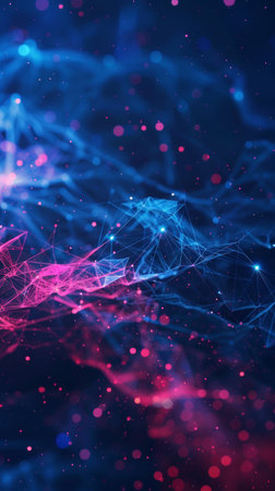 Futuristic AI technology background with abstract patterns, neural networks, and digital elementsの素材