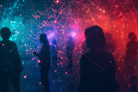 Connecting people worldwide, networking bridges gaps, fosters collaboration, and facilitates growthの素材