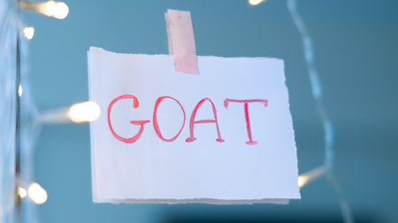 An icon of excellence, the GOAT stands unrivaled, representing the pinnacle of achievement and mastery.の写真素材