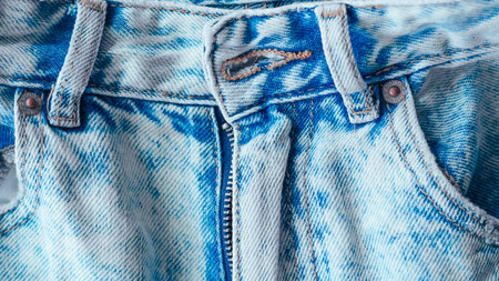 Blue jeans fabric with detailed texture, perfect for fashion and textile design visuals