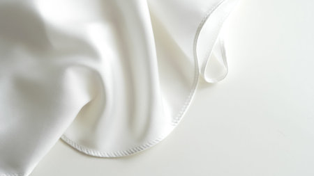 white silk fabric background copy space.の写真素材