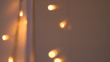 golden blurred bokeh background, festive backdrop.の写真素材