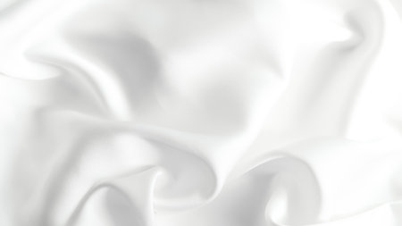 white silk fabric background curly lines.の写真素材