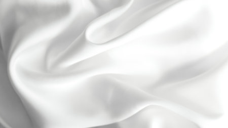 white silk fabric background curly lines.の写真素材