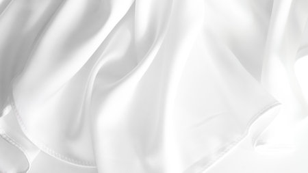 white silk fabric background curly lines.の写真素材