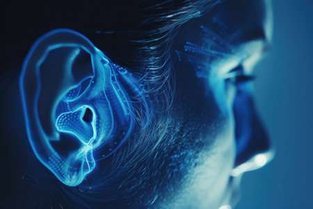 AI hearing check, advanced technology for accurate auditory assessments and diagnostics..の素材
