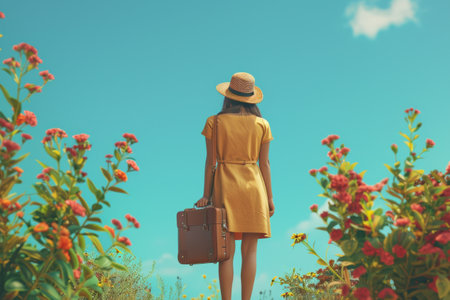 ustainable travel concept, eco-friendly journeys promoting green tourism practicesの素材