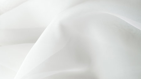 Elegant white tulle background, perfect for weddings, events, and delicate designsの写真素材