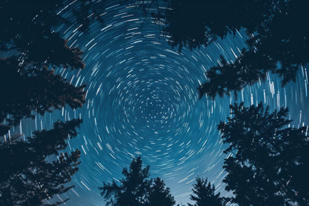 Shooting stars in astrophotography, capturing meteors streaking across a starry night skyの素材