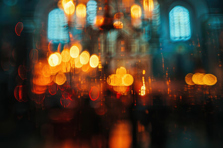 Abstract blurred view of an Orthodox church, ideal for Easter-themed designs...の素材