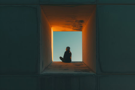 Imagination and thoughts concept in vibrant tones with energetic abstract shapesの素材