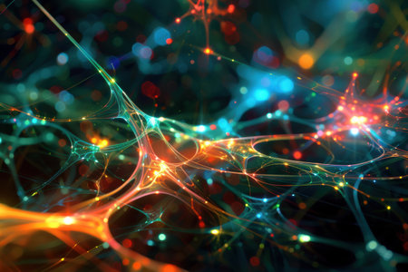 Futuristic AI algorithm abstract background with digital code and tech elements.の素材