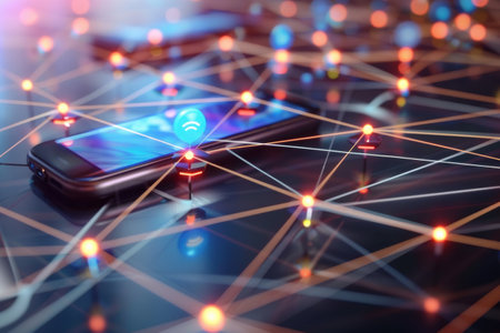 Wireless mobile network coverage concept with antennas and signal transmissionの素材