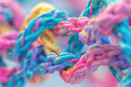 Protein molecule visualized in a minimalistic abstract form, ideal for fitness concepts...の素材