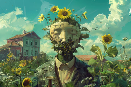 An abstract concept of emotional support in challenging timesの素材