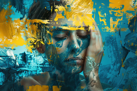 symbolic representation of rebuilding emotional balance and resilience.の素材