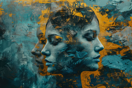 An abstract concept of emotional support in challenging timesの素材