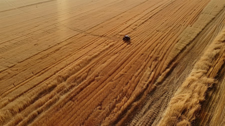 Ukrainian wheat field in full bloom, vibrant and golden with sunlight.の素材