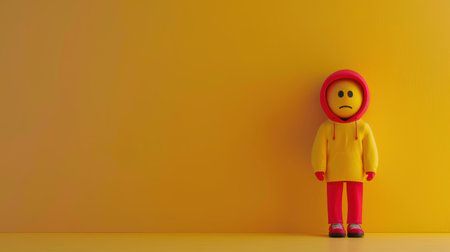 Avoidant attachment personality, a funny illustration of emotional distance.の素材