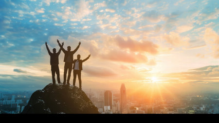 Artistic concept reflecting ambition and motivation in achieving success.の素材