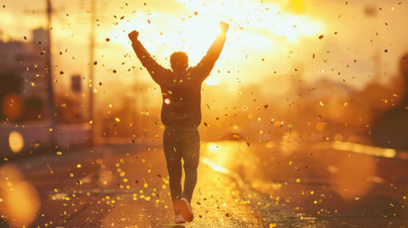 Visual metaphor of goal setting and achieving excellence in life and work.の素材