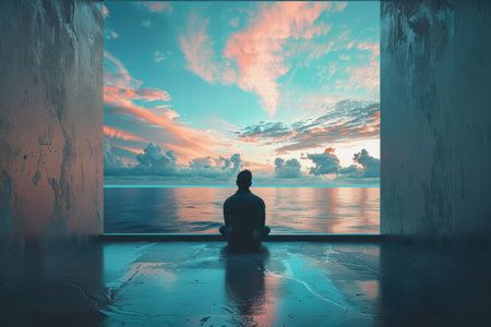 Abstract visual of self-analysis and introspection in psychology conceptsの素材