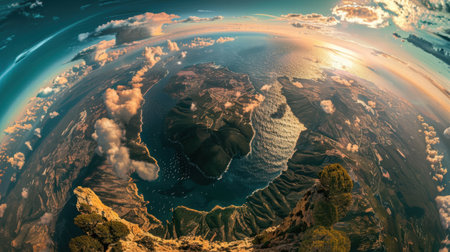 Captivating view of Earth showing its natural beauty from orbitの素材