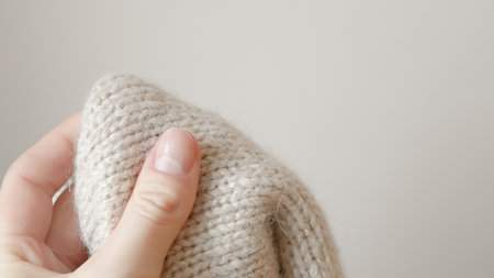 Clean, simple, and elegant knitted textures in neutral, nude, and muted shadesの写真素材