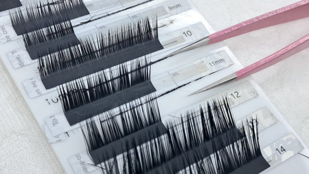 Eyelash extensions and beauty materials prepared for professional use