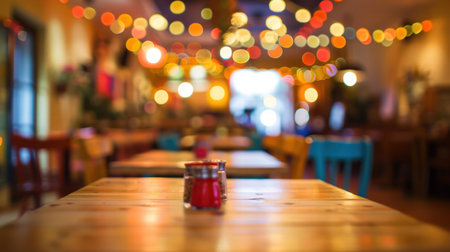 Abstract blurred interior of an Italian restaurant with warm atmosphereの素材