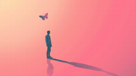 A person accepts themselves fully, embracing inner growth and self-loveの素材